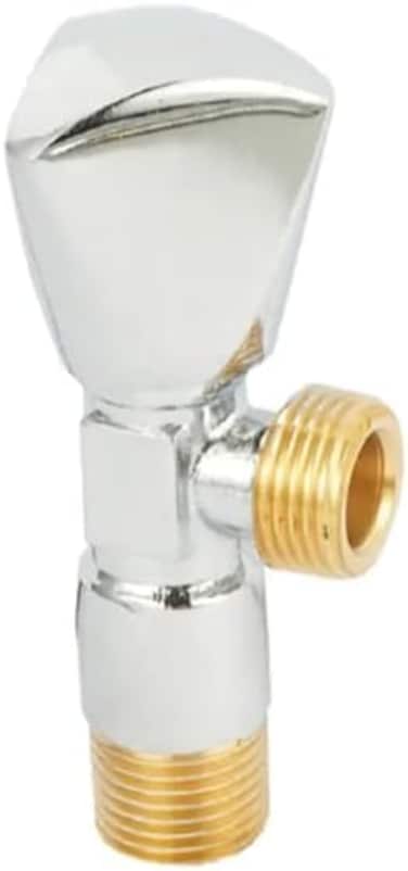 AL ARQAM 1/2-Inch Italian Angle Valve, Long Neck, Brass Body, Turning Knob, 180g - Durable Water Control Valve for Bathrooms and Kitchens (Made in Italy)