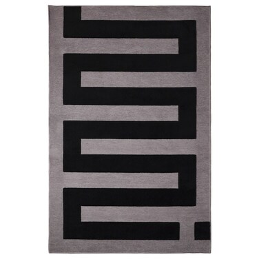 YALLABUYIT Rug, black/grey, 105x160 cm