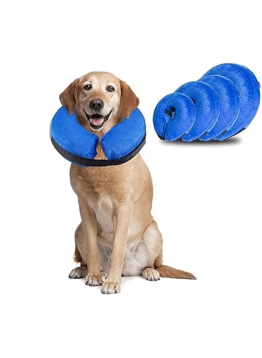 LIENJAER Dog Cone After Surgery, Protective Inflatable Collar, Blow Up Dog Collar, Pet Recovery Collar for Dogs and Cats Soft Large(12"-18")