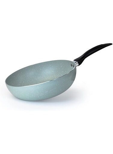 Wilson 26cm Aluminium Pressed Wok Pan, Non- Stick, Induction, Marble coated - CKB4-WK-26GR