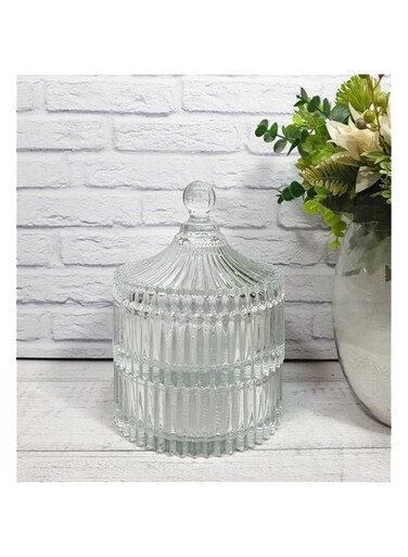 Crystal Candy Box, Glass Sugar Container Bowl, Tent-Shaped Food Container for Storing Sweets, Sugar, Jewelry, Crystal Candy Jar for Home   Kitchen   Office   Table   Birthday Gift