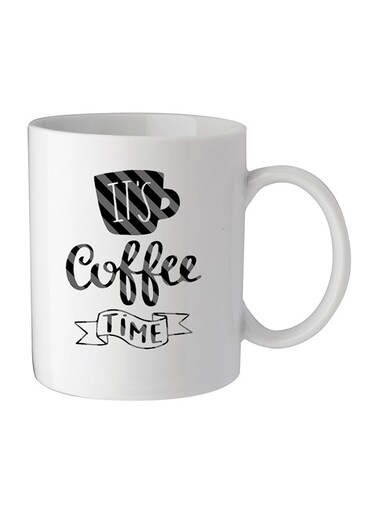 It's Coffee Time Printed Mug White/Black 11.5x10.5x10.5centimeter