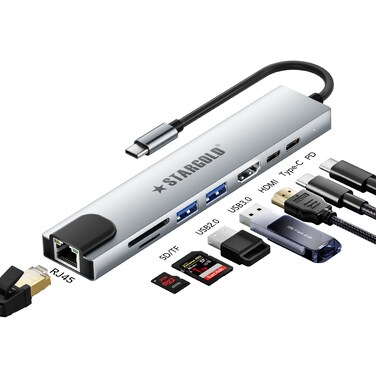 STARGOLD Docking Station 9-in-1 Multiport USB-C Hub Adapter &ndash; High-Speed, Versatile Connectivity
