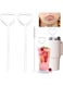 Fusisi Anti Wrinkle Straw 2pcs, Reusable Glass Straw for Stanley Cup, Anti Wrinkle Drinking Straw Curved, Lip Straw for Wrinkles, Sideways Straw Wrinkle Free, Prevent Wrinkle Straw
