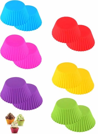 Pieces Silicone Baking Cups, Reusable Cupcake Liners, Non-stick Muffin Molds