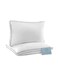 Linen Klub 2-Piece Luxury Hotel Soft Down Alternative Pillow with Stripe Patterned, 800g Filling, Ultra-Soft &amp; Supportive Cotton White 48x74cm