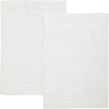 سجادة حمام من القطن بنسبة 100% من Bliss Casa (50x80، عبوتان) - 1000 جرام في المتر المربع من القطن المغزول حلقيًا عالي الامتصاص، مجموعة سجادة حمام من القطن القابل للغسل وقابلة للغسل