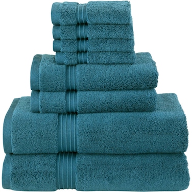 Bliss Casa 8-Piece Towel Set &ndash; 100% Combed Cotton, 550 GSM, Soft &amp; Absorbent Hotel Quality Towels &ndash; Includes 2 Bath Towels, 2 Hand Towels &amp; 4 Washcloths &ndash; Quick Dry, Thick &amp; Durable