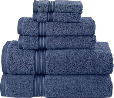 مجموعة مناشف Bliss Casa مكونة من 6 قطع - 100% قطن ممشط، 550 جرامًا لكل متر مربع، مناشف سريعة الجفاف وعالية الامتصاص - تتضمن 2 حمام، 2 يد، 2 منشفة - ناعمة وسميكة للحمام أو المنتجع الصحي