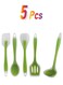 5-Piece Serveware Set Green Spoon (28.5x8.7), Slotted Turner (29.8x7.5), Spatula (28.5x5.8), Solid (27.3x5.8), (27.3x5.8)cm