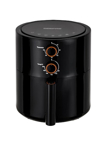 Geepas Air Fryer- GAF37513/ 4.0 L Pot, Non-Stick Coating, with Vortex Frying Technology/Multiple Function, 1-60 Min Timer, Temperature 80-200 Degree Celsius 2 Years Warranty, Black