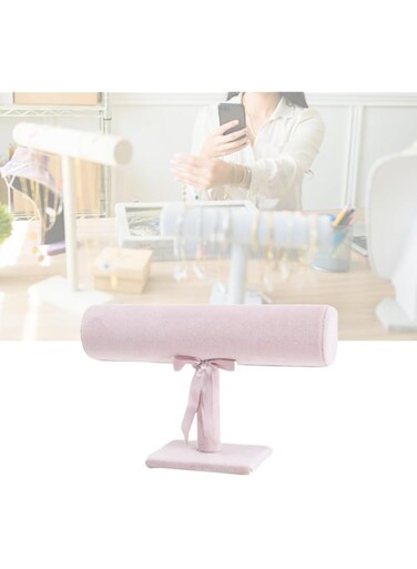 Bracelet Holder Velvet Bracelet Organizer Watch Display Stand Rack for Jewelry Display Business Supplies (Pink)