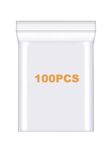 KASTWAVE 100 Count Quart Clear Reclosable Zip Plastic Poly Bags 13" X 18" with Heavy Duty Plastic Resealable Lock Seal Zipper Bags for Photo, Jewelry, Bakery, Treats, Party Favors