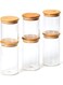 6-Piece Glass Food Container Set With Airtight Lid Clear