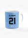 Designer Printed Coffee Mug with Heavy Duty Handle 11oz Ceramic Personalised Gift Mugs Cup [Microwave Safe &amp; Dishwasher Proof] -Football Team - Uruguay Player Name - E.Cavani