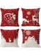 Lxeqiony 4PCS 18"x18" Christmas Throw Pillow Covers Christmas Decorative Couch Pillow Cases Cotton Linen Pillow Square Cushion Cover for Sofa, Couch, Bed and Car (Christmas A-4PCS)
