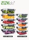 20PCS Glass Food Storage Container with Lids, Glass Meal Prep Containers, Airtight Glass Lunch Bento Boxes, Microwave Freezer Dishwasher and Oven Safe, Leak-Proof, BPA-Free Black 1040ML and 370ML