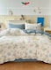 4-Piece Luxury Bedding Set - King Size Duvet Cover 220x240cm + Fitted Sheet 230x250cm + 2 Pillowcases 48 x 74cm- Wrinkle-Resistant &amp; Ultra-Soft Microfiber Polyester - Blue