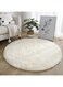 MIEMIE 5.3x5.3 Soft White Round Area Rug for Bedroom Modern Fluffy Circle Rug for Kids Girls Baby Room Indoor Plush Circular Nursery Rugs Cute Cozy Area Rugs for Living Room