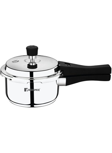 Bergner Sorrento Stainless Steel Pressure Cooker with Outer Lid, 2 Litres, Triply Base, Heavy Bottom