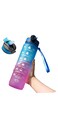 ECVV&reg; 1L Motivational Water Bottle with Time Marker &amp; Encourage Phrase - BPA Free, Leakproof Wide Mouth, Fast Flow Technology, Perfect for Daily Hydration(Blue Purple)