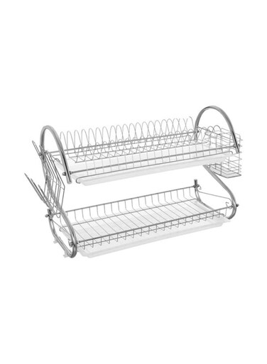Steel Dish Drying Rack Silver 42x38cm