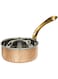 Kedge 1 Por Pure Copper Hammered Heavy Saucepan With Lid And Brass Handle, 400 Ml Capacity