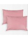 UAE - Solid Striped Pillowcases set - 2x Pillowcases 50 x 75 cm - soft pillow covers (Pink)