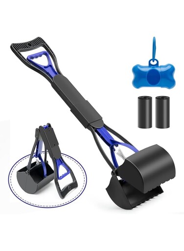 WVacFre 23.62'' Pet Pooper Scooper for Dogs and Cats with Long Handle High Strength Material and Durable Spring for Easy Grass and Gravel Pick Up