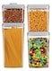 4 Pieces BPA-Free Airtight Storage Container Set, Transparent Canisters for Pantry Organization and Bulk Dry Food Storage