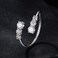 S925 Sterling Silver Shining Moissanite Open Adjustable Ring(MSR068-E)