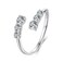 S925 Sterling Silver Shining Moissanite Open Adjustable Ring(MSR068-E)