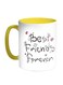 Friends For Ever Printed Coffee Mug Yellow/White/Black