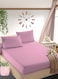 Faded Pink Cotton King Striped Fitted Elastic Pack of 3 Bedsheet 200x200+35cm