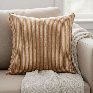 Home Heritage Stripe Cushion 50x50cm - Rust