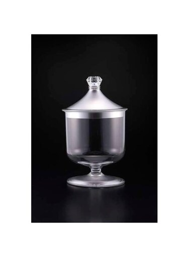 Vague Acrylic Candy Jar, Large, Silver