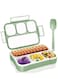 Leak Proof 4 Compartment Lunch Box for Kids School Reusable Microwave Freezer Safe Food Tiffin Box Containers with Spoon, Office Lunch Box For Adults and Kids, Green - 1000ML