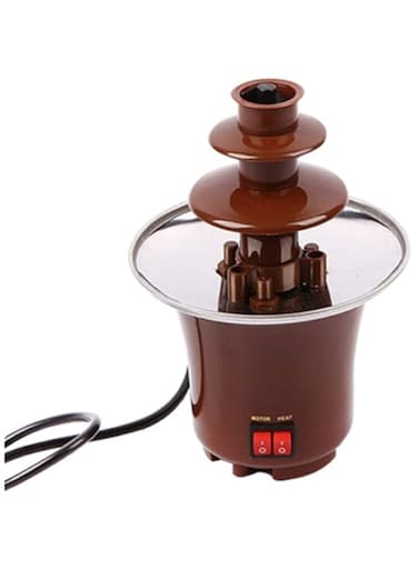 APXZC Mini Chocolate Fountain, Three Layers Melt Machine, Creative Design Diy Waterfall Hotpot Comes With Heating, for Family Courtyard Children'S Parties