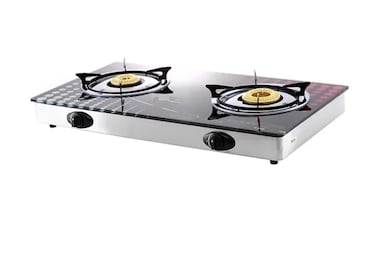 2 Burner Tempered Glass Gas Stove, Auto-Ignition, Stainless Steel Frame &amp; Ceramic Glass Tray, Low Gas Consumption, Comfortable Knobs - Perfect for All Kitchens  Dual Burner Cooker Stove


