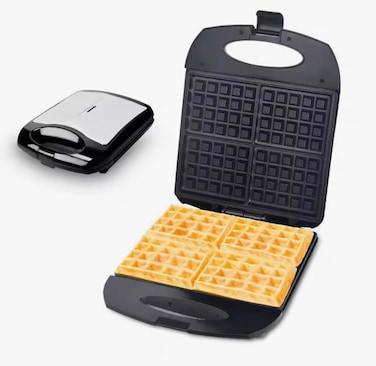 Waffle Maker &ndash; Non-Stick Electric Waffle Machine for Classic Belgian Waffles   Compact Waffle Iron with Cool-Touch Handle &amp; Indicator Lights   Easy to Clean