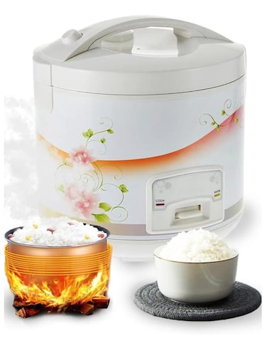 Electric Rice Cooker 2.8L &ndash; Multi-Function Cooking Pot with Non-Stick Inner Pot, Keep Warm &amp; Auto Cooking Features White Rice Cooker for Steaming, Soup, Porridge &amp; More