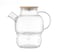 Borosilicate Glass Teapot Kettle1000ml with Bamboo Lid &amp; Infuser &ndash; Heat-Resistant Tea Pot with Candle Tea Warmer Base &ndash; Ideal for Loose Leaf Tea, Blooming Tea, Herbal Tea