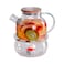 Borosilicate Glass Teapot Kettle1000ml with Bamboo Lid &amp; Infuser &ndash; Heat-Resistant Tea Pot with Candle Tea Warmer Base &ndash; Ideal for Loose Leaf Tea, Blooming Tea, Herbal Tea