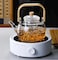 Borosilicate Glass Teapot 1000ml with Glass Infuser &amp; Bamboo Handle  Kettle &ndash; Elegant Clear Glass Teapot for Loose Leaf, Flower, and Herbal Tea