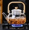 Homotronics Borosilicate Glass Teapot 1000ml with Glass Infuser & Bamboo Handle  Kettle – Elegant Clear Glass Teapot for Loose Leaf, Flower, and Herbal Tea