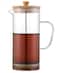 Borosilicate Glass French Press Tea &amp; Coffee Maker with Bamboo Lid 1000ml &ndash; Heat Resistant Glass for Tea &amp; Coffee &ndash; Eco-Friendly Manual Brewer