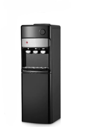 Hot and Cold Water Dispenser &ndash; Top Load, 1220W with Refrigerator &amp; Compressor Cooling &ndash; Instant Hot, Cold &amp; Room Temperature Water &ndash; Black Water Cooler for Home &amp; Office
