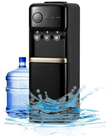 Top Loading Water Dispenser with Cabinet &ndash; 1280W Hot, Cold &amp; Normal Water &ndash; Built-in Refrigerator, Compressor Cooling &ndash; Water Cooler for Home &amp; Office