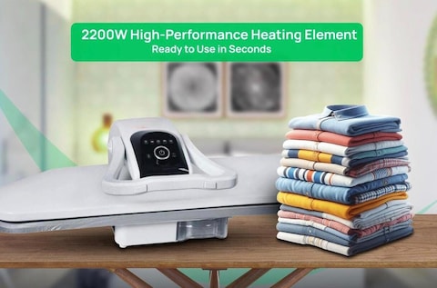 Electronic Steam Iron Press 32 Inch &ndash; Heavy-Duty Garment Steamer with Large Ironing Surface, Adjustable Temperature &amp; Auto Shut-Off &ndash; Fast Fabric Wrinkle Remover