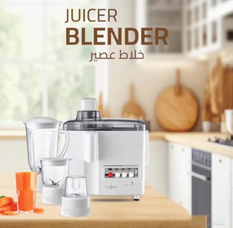 3 in 1 Blender, Juicer &amp; Mixer Grinder &ndash; High-Power Food Processor with Chopper &ndash; Electric Smoothie Maker for Juicing, Grinding &amp; Mixing &ndash; Home Kitchen Appliance